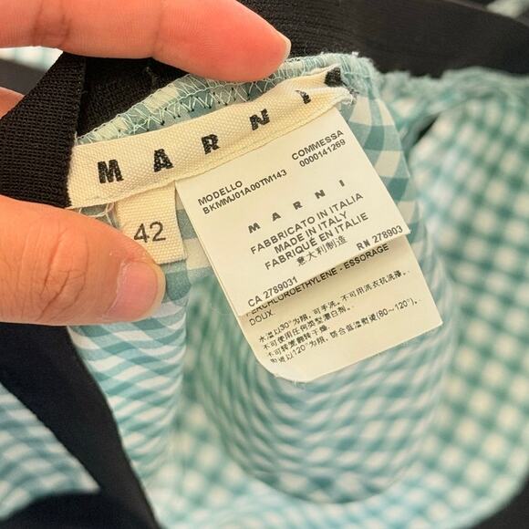 MARNI Gingham Stripe Bandage Baby Blue 2 Pieces Bikinis Set Resort Luxury‎ Beach - Picture 4 of 4